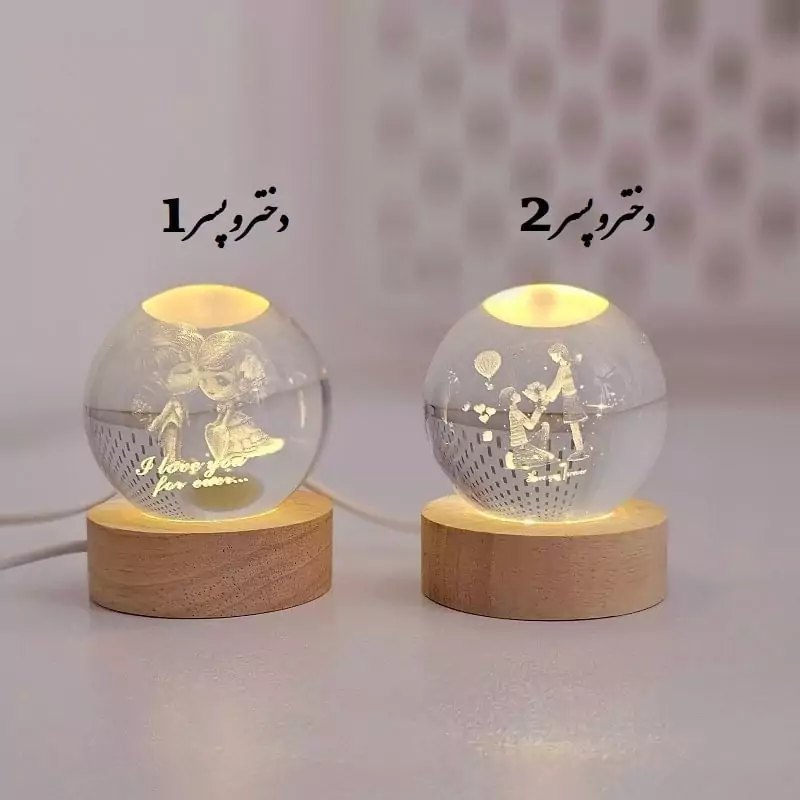 گوی شیشه ای چراغ دار کوچک 6 قطری