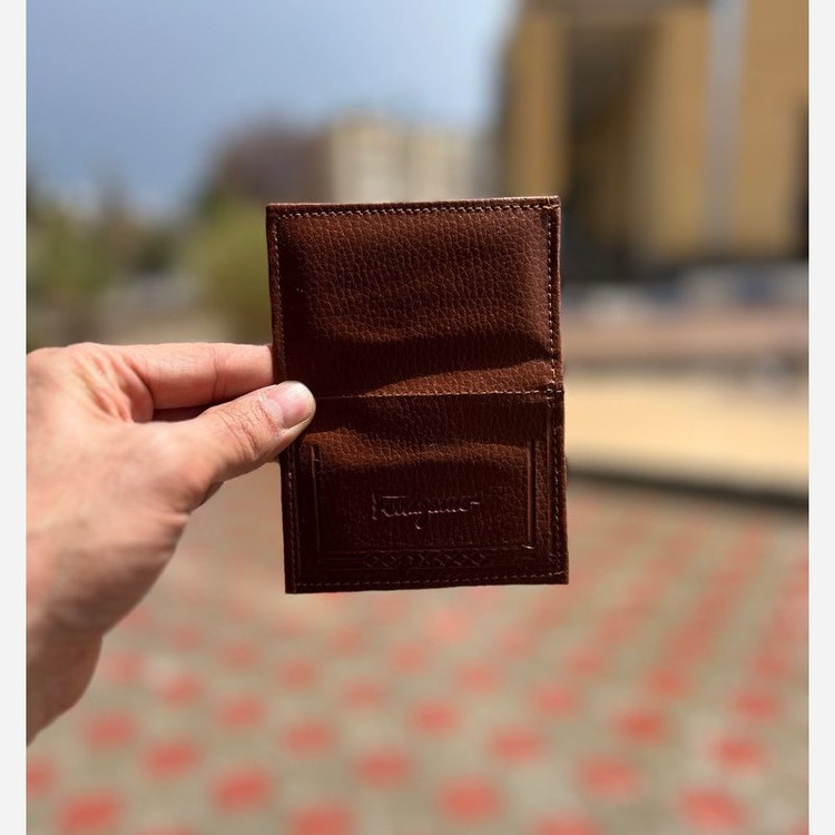 ست کادویی کمربند و کیف مردانه رنگ عسلی