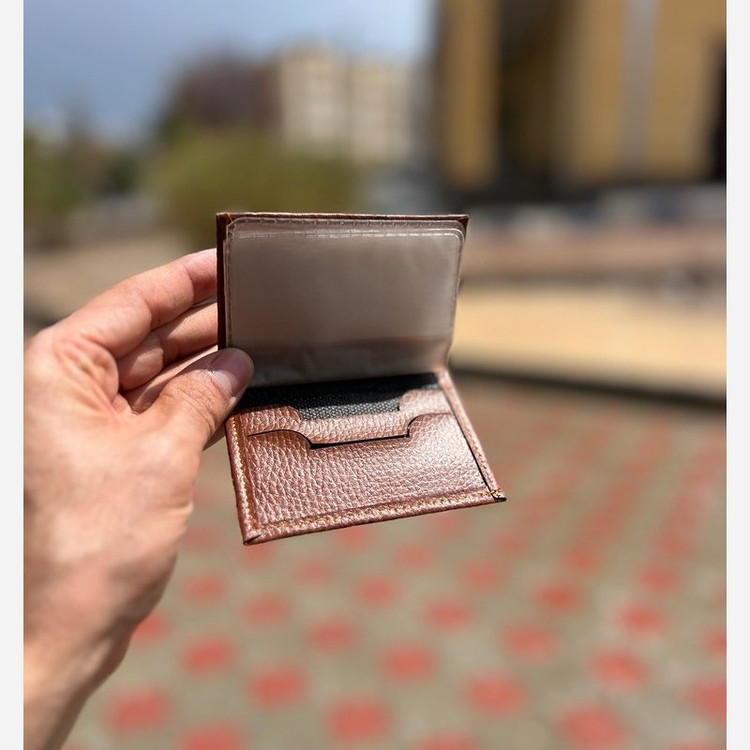 ست کادویی کمربند و کیف مردانه رنگ عسلی