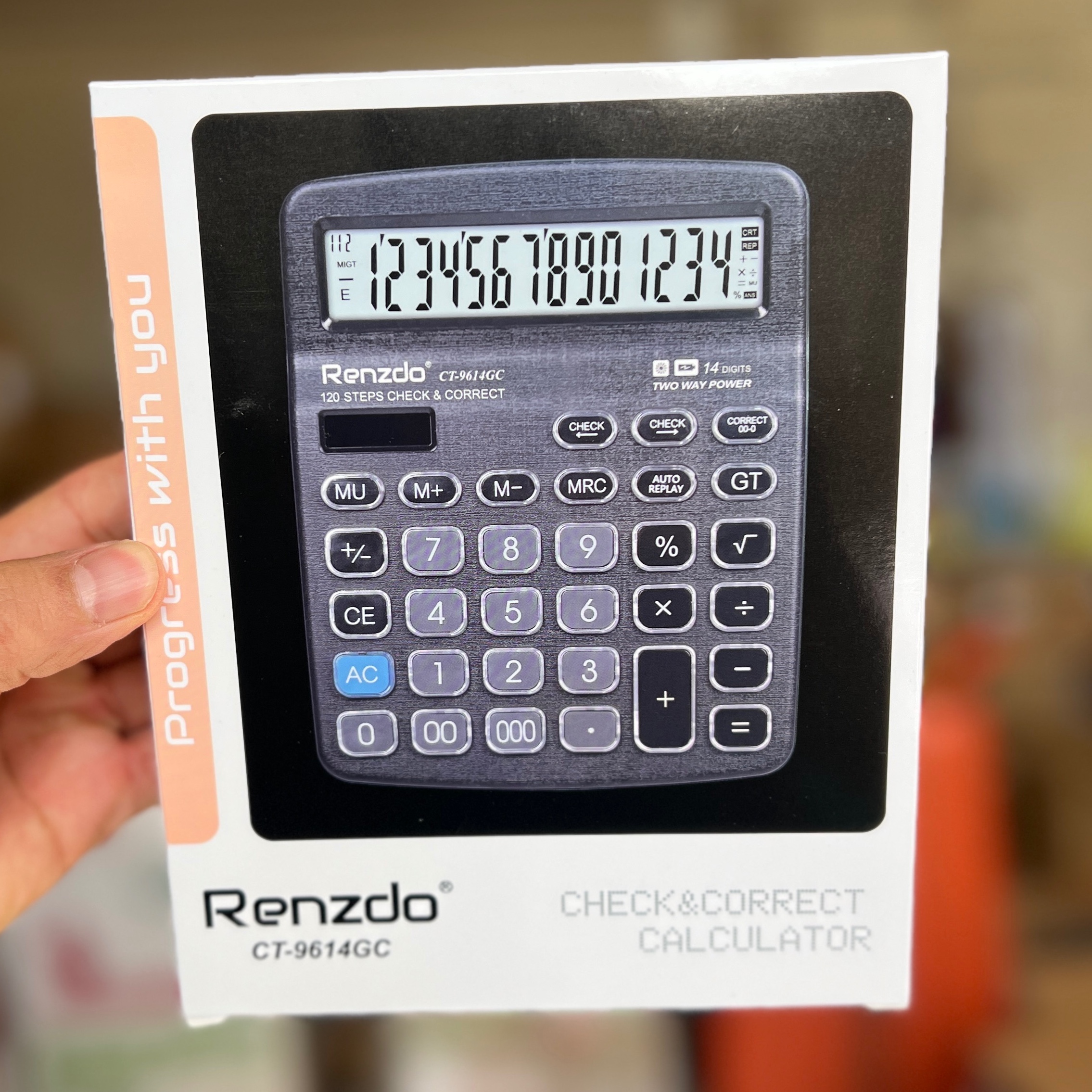 ماشین حساب Renzdo حسابداری دکمه شیشه ای