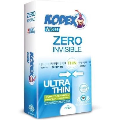 کاندوم ناچ کدکس مدل Zero Invisible Ultra Thin – بسته ۱۲ عددی