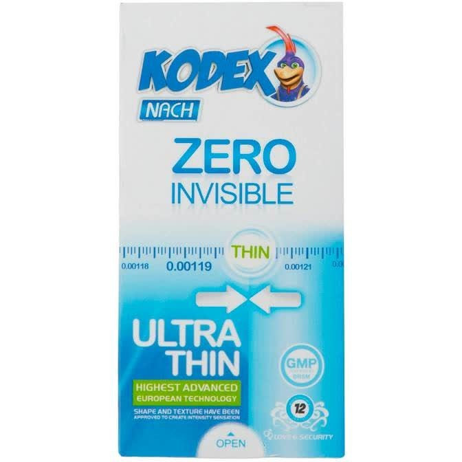 کاندوم ناچ کدکس مدل Zero Invisible Ultra Thin – بسته ۱۲ عددی