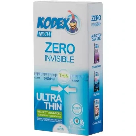 کاندوم ناچ کدکس مدل Zero Invisible Ultra Thin – بسته ۱۲ عددی