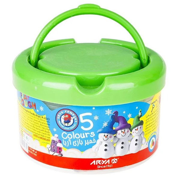 خمیر بازی سطلی آریا 5 رنگ